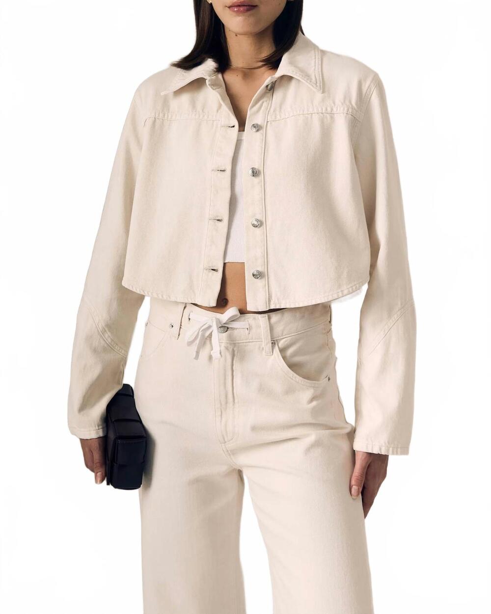 NEW LE JEAN swing shirt jacket in bone
